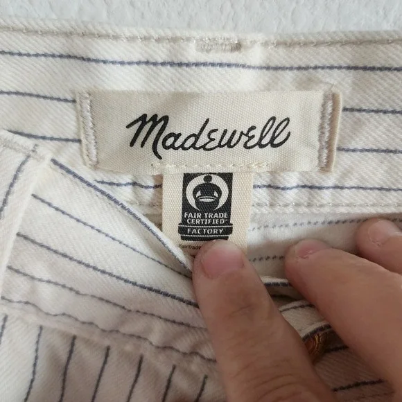 Madewell Women's Low-Slung Baggy Pinstripe Jeans W28 Full‎ Length Inseam - Picture 3 of 6